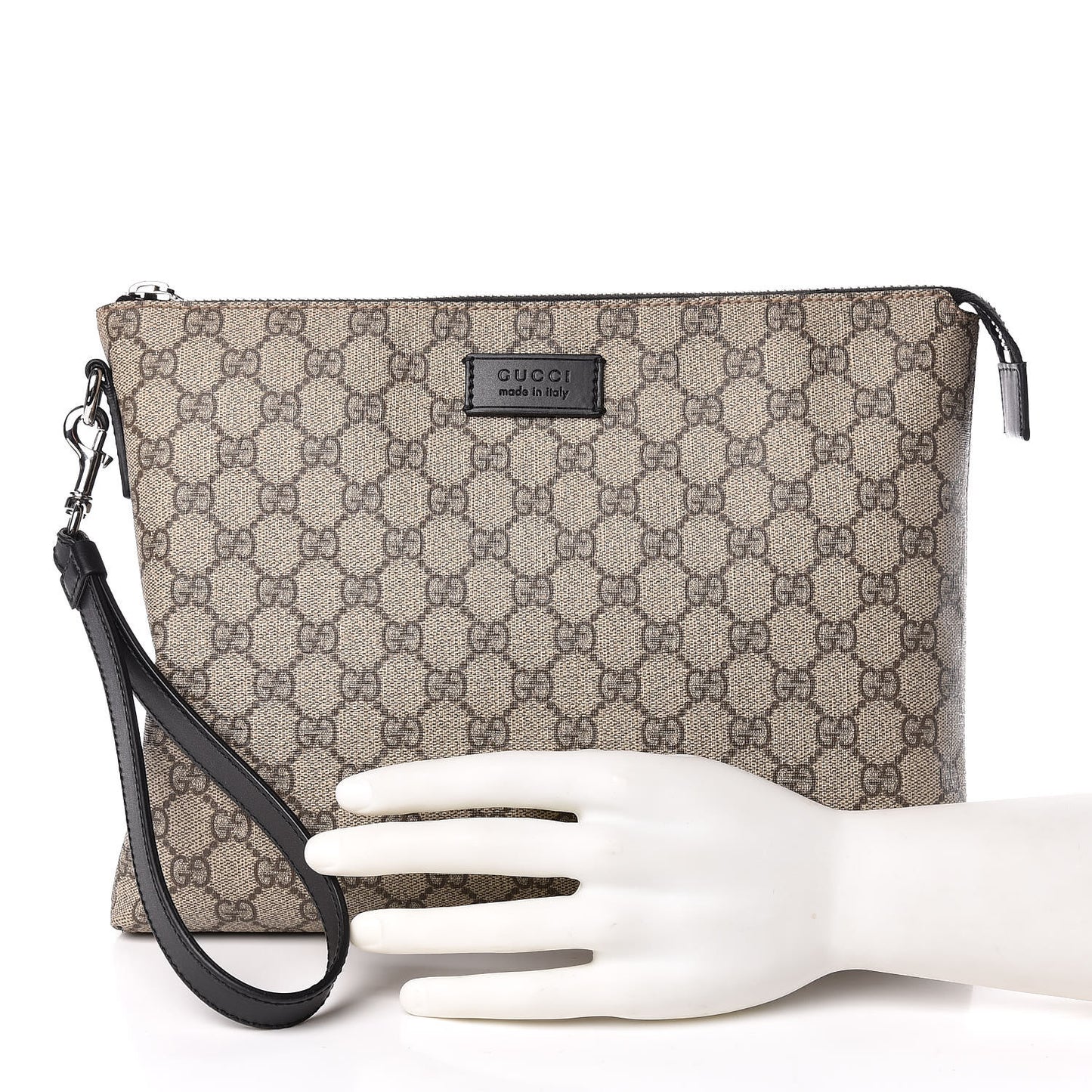 GG Supreme Monogram Mens Wristlet Black