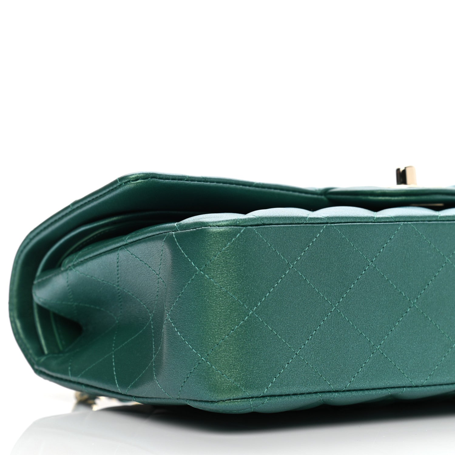 Chanel Iridescent Calfskin Quilted Medium Double Flap Green 9 of 11