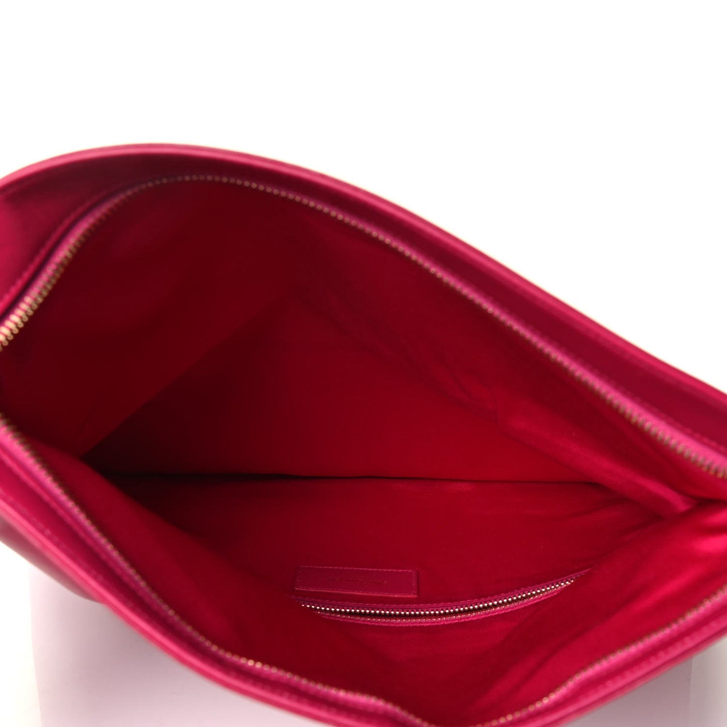 Smooth Calfskin Letters Fold-Over Clutch Fuchsia