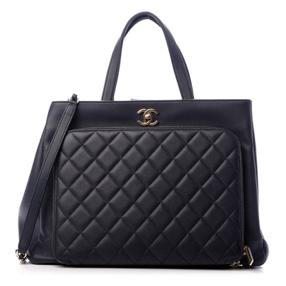 Chanel Caviar Quilted Large Business Affinity Shopping Bag Navy 1 of 9