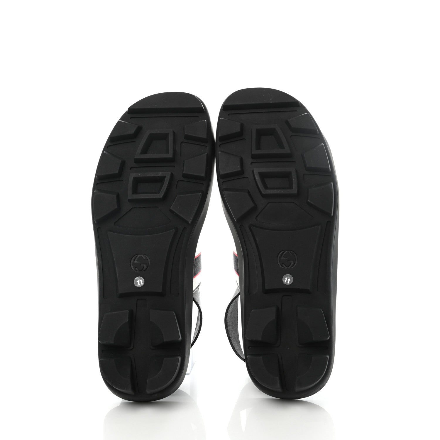 Gucci Nylon Cirano Lux Stripe Mens Cleat Sole Slingback Sandals 11 Ecru Poppy Black 5 of 9