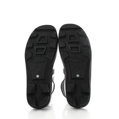 Gucci Nylon Cirano Lux Stripe Mens Cleat Sole Slingback Sandals 11 Ecru Poppy Black 5 of 9