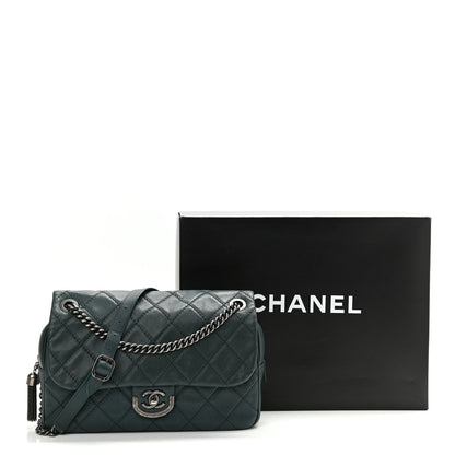 Chanel Calfskin Quilted Jumbo Coco Sporran Flap Dark Green 11 of 11