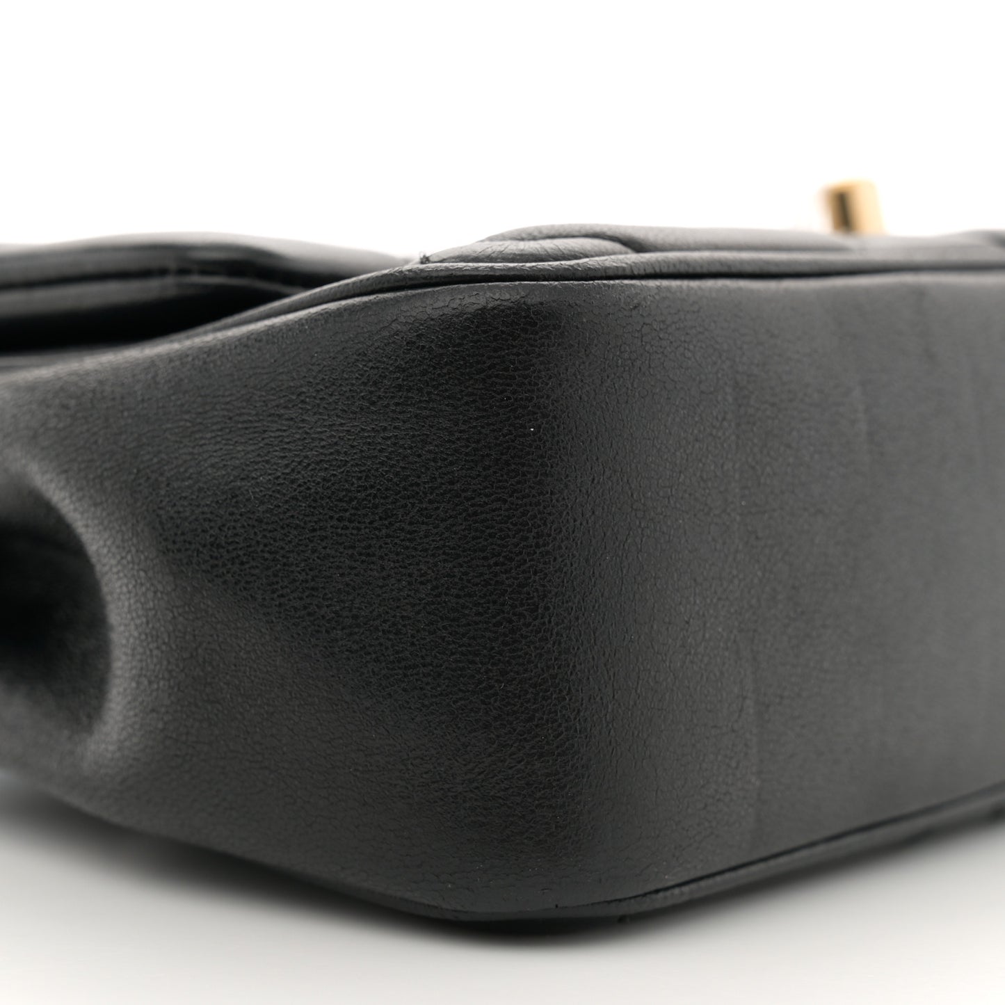 Lambskin Quilted Small Easy Carry Flap Black