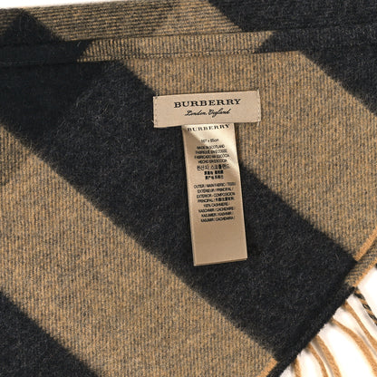 Burberry Cashmere Giant House Check Cape Scarf Grey Yellow 3 of 3