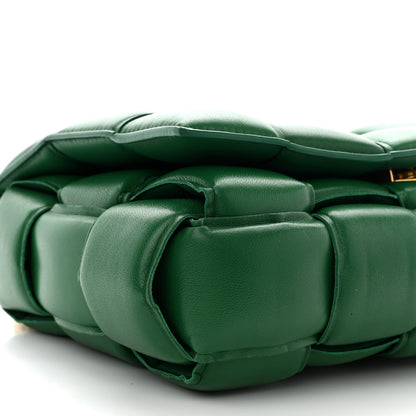 Bottega Veneta Lambskin Maxi Intreccio Padded Chain Cassette Crossbody Bag Racing Green 9 of 11