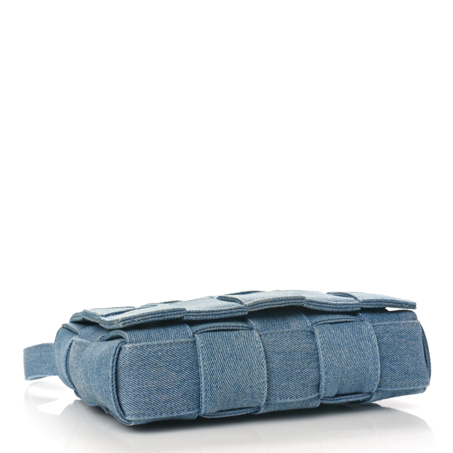 Denim Maxi Intrecciato Cassette Crossbody Bag Washed Indigo