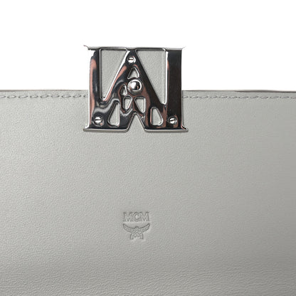 MCM Visetos Calfskin Large Mena Crossbody Wallet On Chain Grey 6 of 9