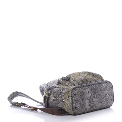 MCM Visetos Snakeskin Printed Studded Small Stark Backpack Light Grey 3 of 14