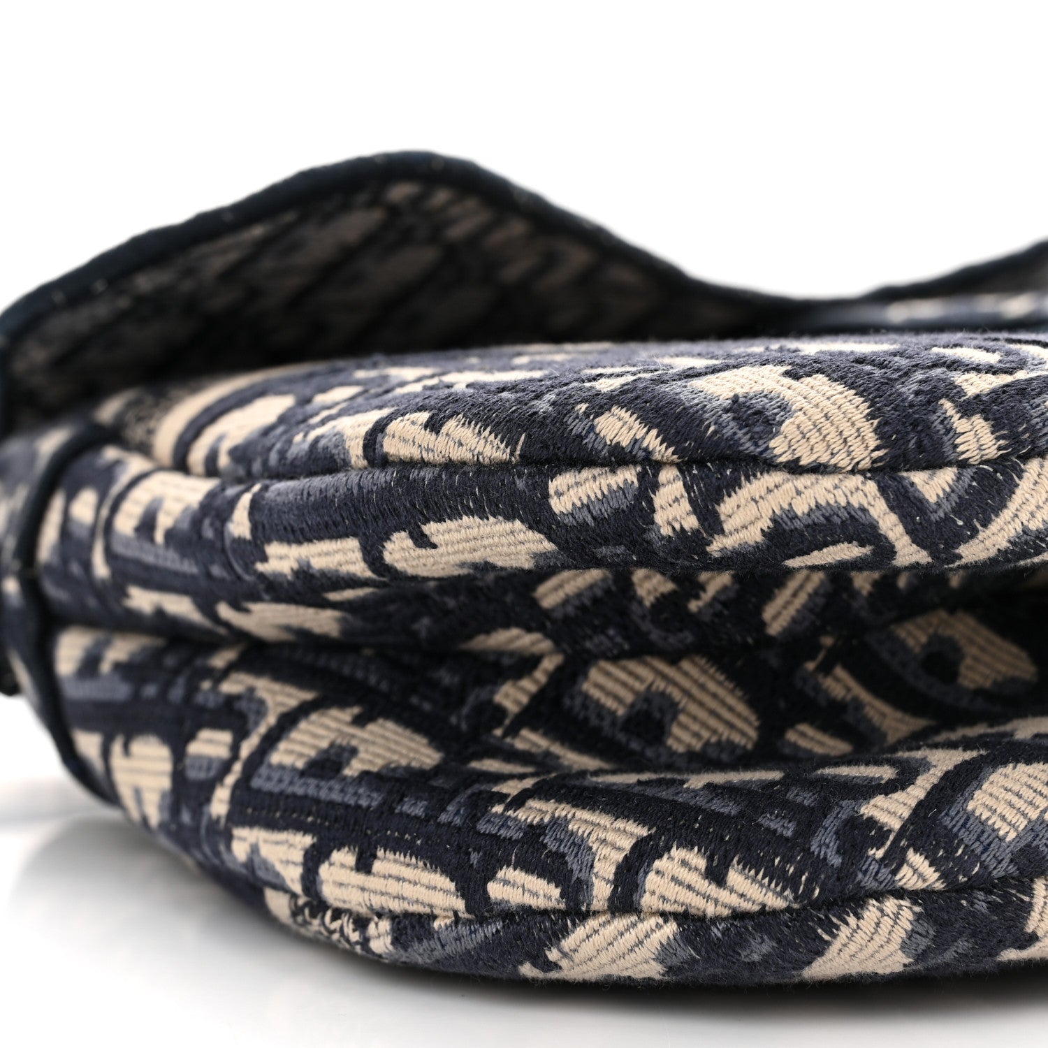 Christian Dior Oblique Embroidered Saddle Bag Blue 9 of 11