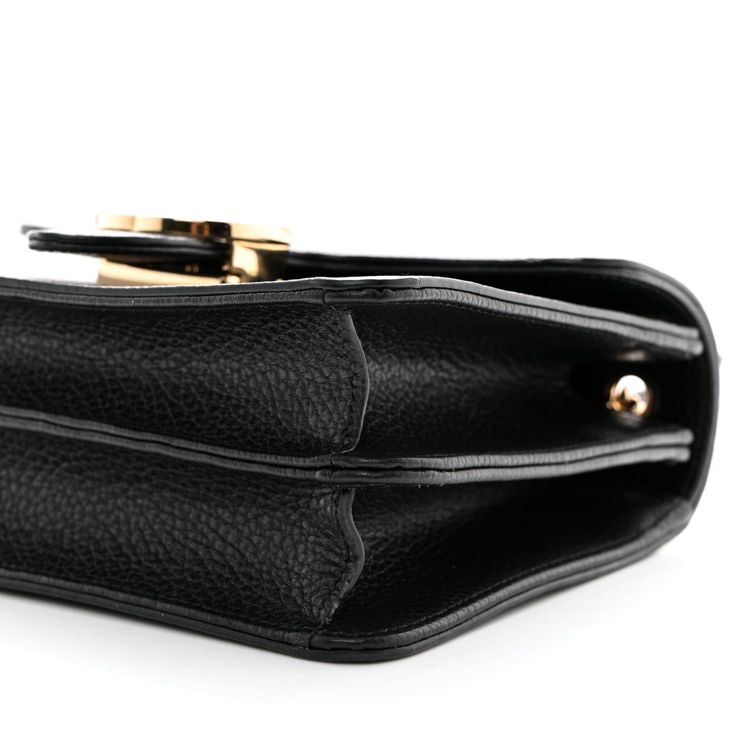 Dollar Calfskin Small Interlocking G Shoulder Bag Black