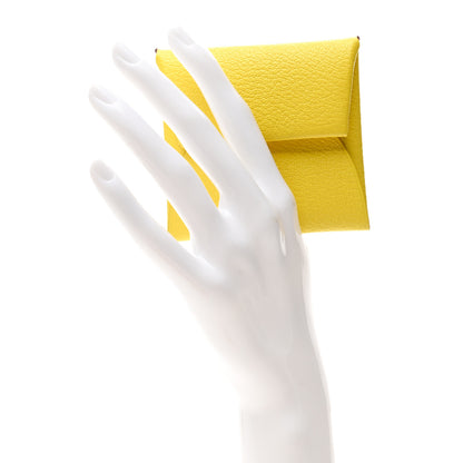 Hermes Chevre Mysore Bastia Coin Purse Jaune Citron 2 of 7