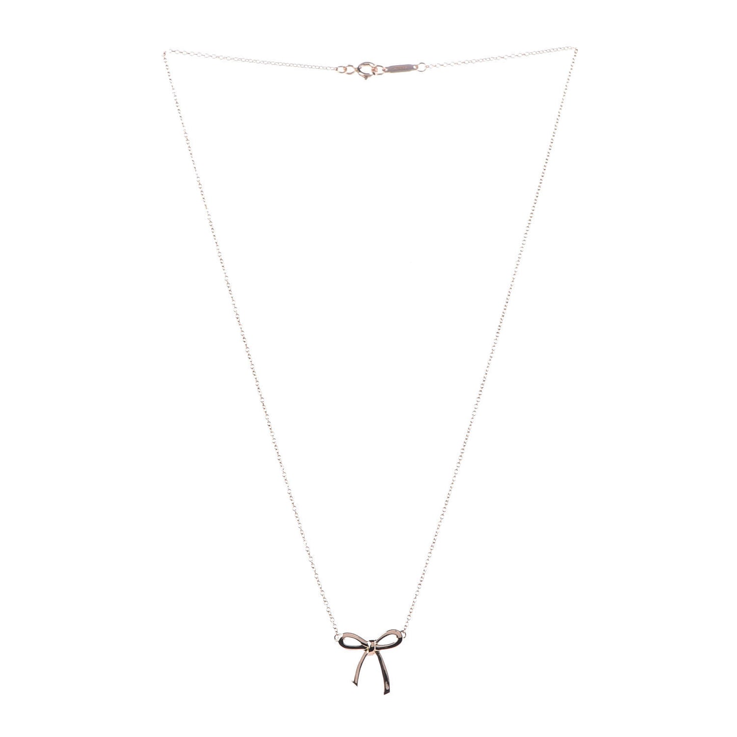 18K Rose Gold Mini Bow Pendant Necklace