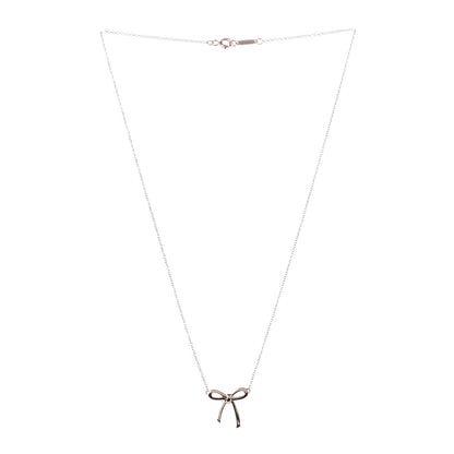 Tiffany 18K Rose Gold Mini Bow Pendant Necklace 3 of 6