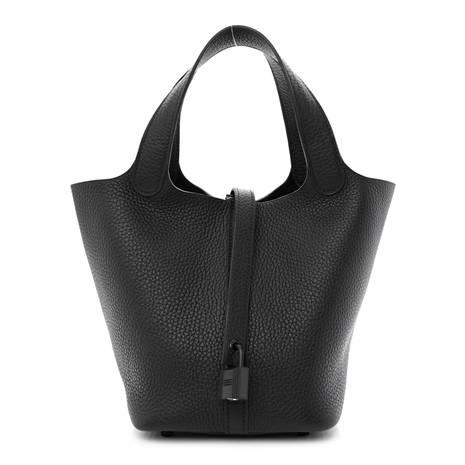 Hermes Taurillon Clemence Monochrome Picotin Lock 18 PM Black 1 of 13