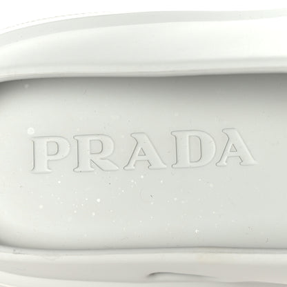 Prada Soft Mellow Rubber Triangle Logo Embossed Mens Mules 45 White 6 of 8