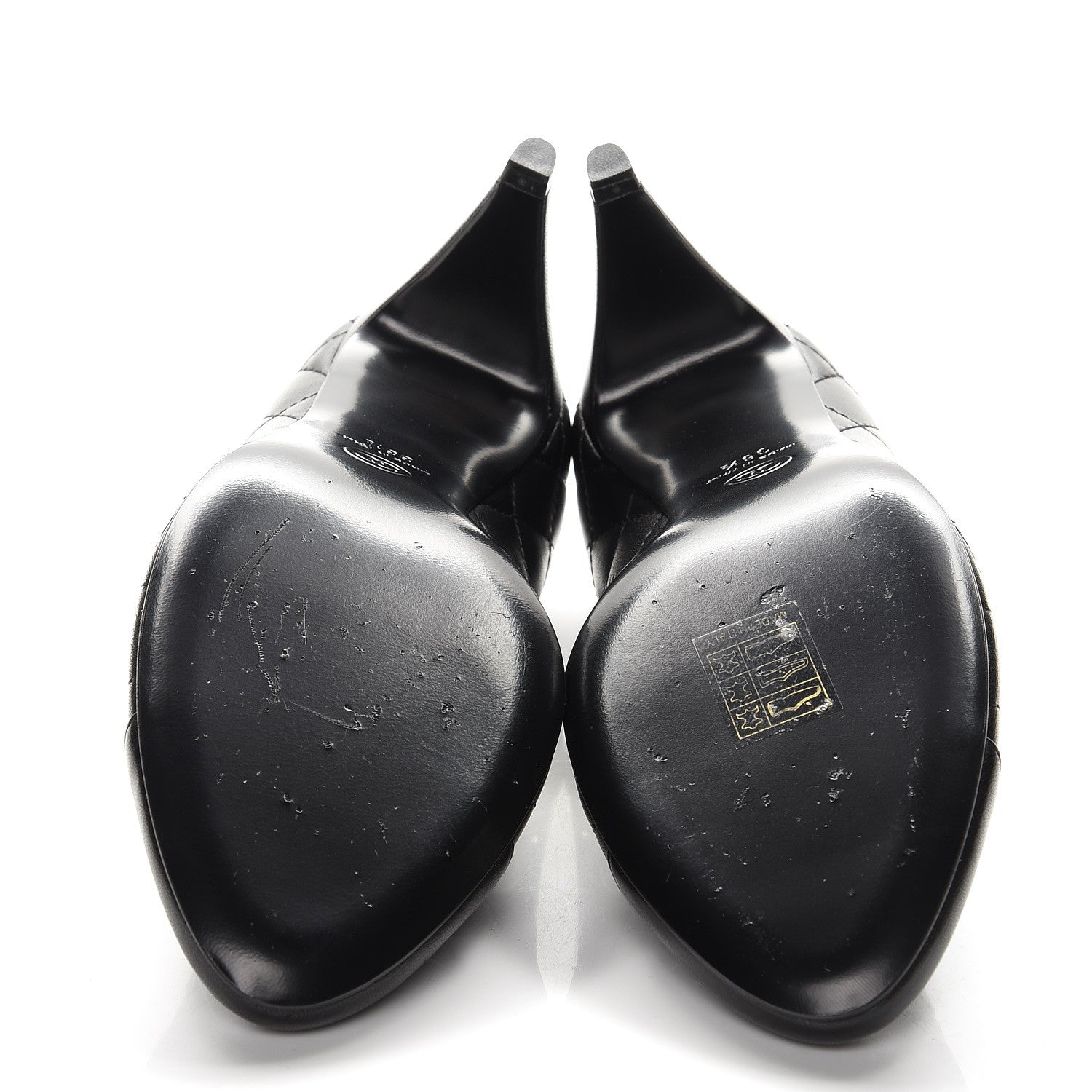 Chanel Lambskin Quilted Cap Toe Pumps 38.5 Black 5 of 9