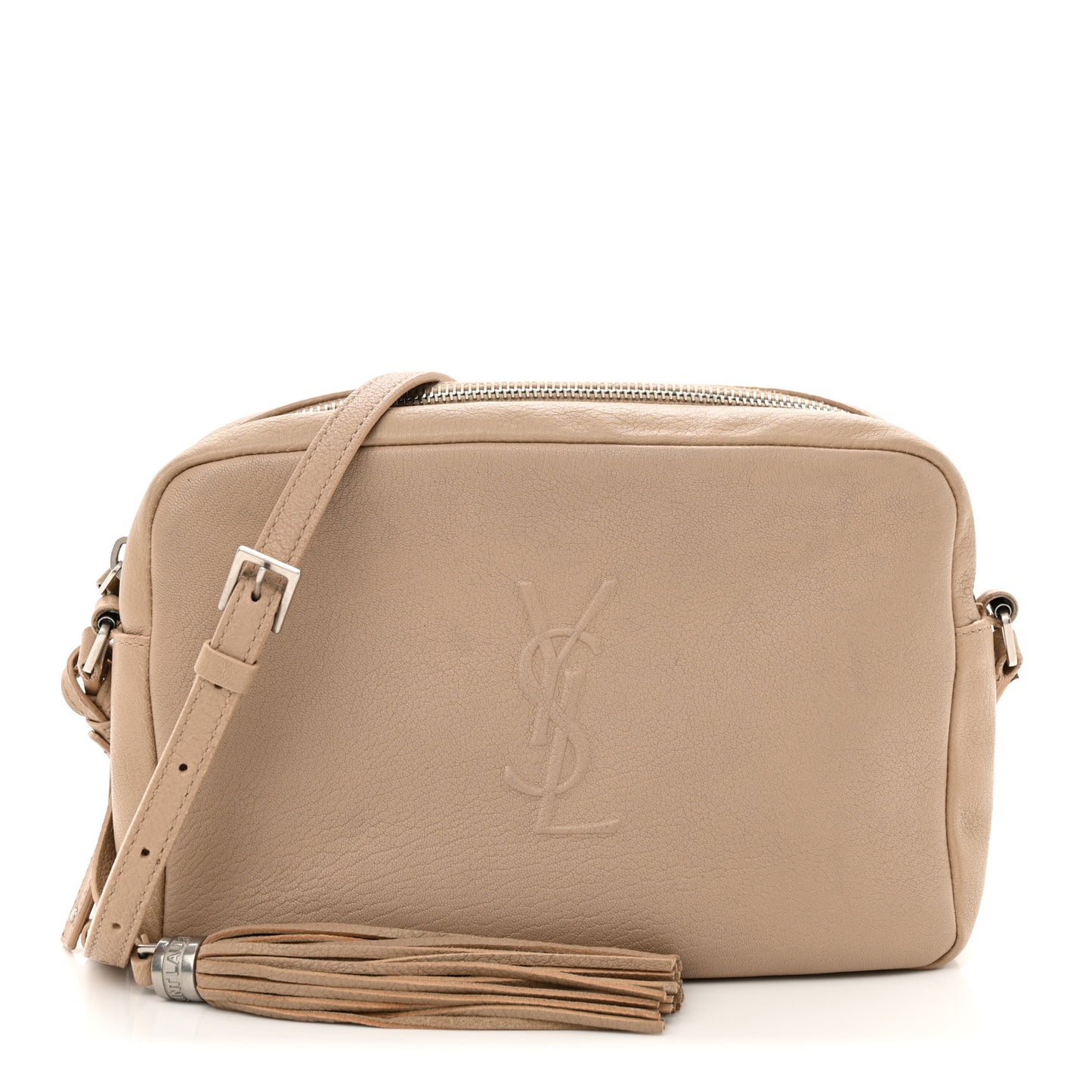 Lambskin Monogram Small Lou Camera Bag Dark Beige