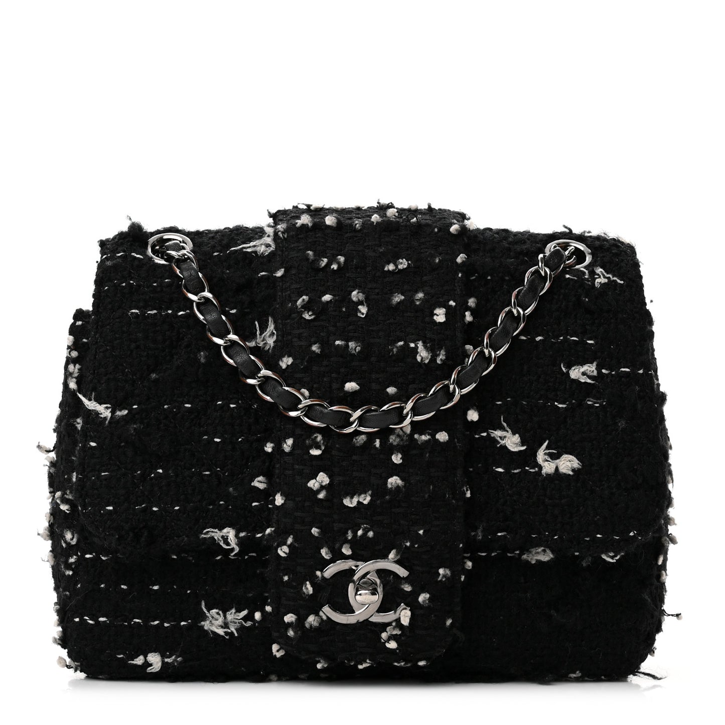 Tweed Elementary Chic Flap Black White