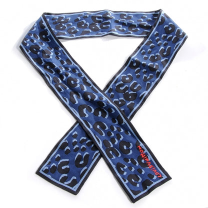 Louis Vuitton Silk Leopard Bandeau Blue 1 of 5