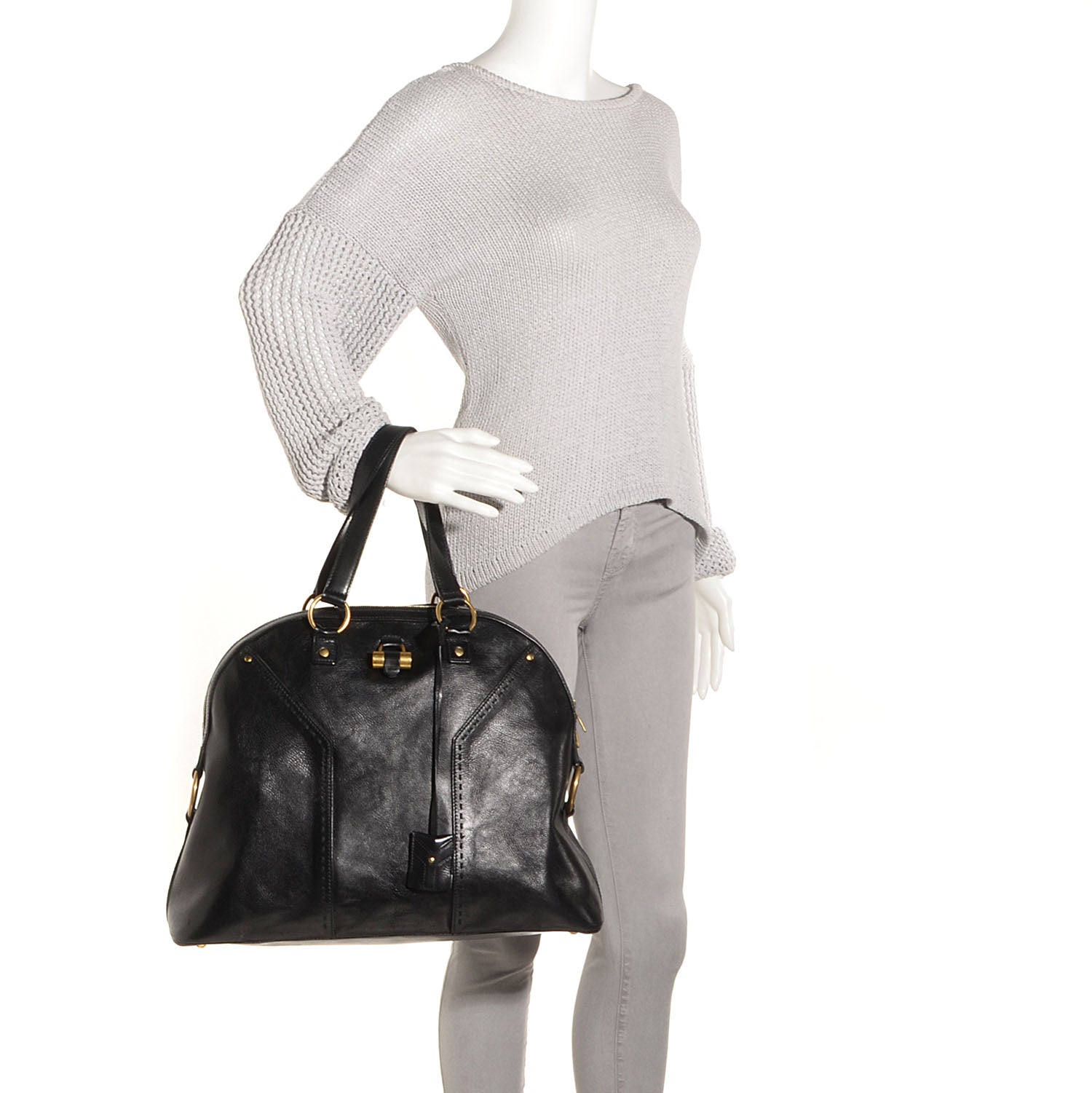 Saint Laurent Leather Oversized Muse Black 2 of 8