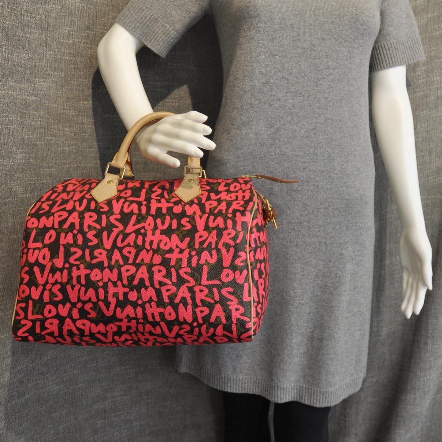 Monogram Graffiti Speedy 30 Fuchsia