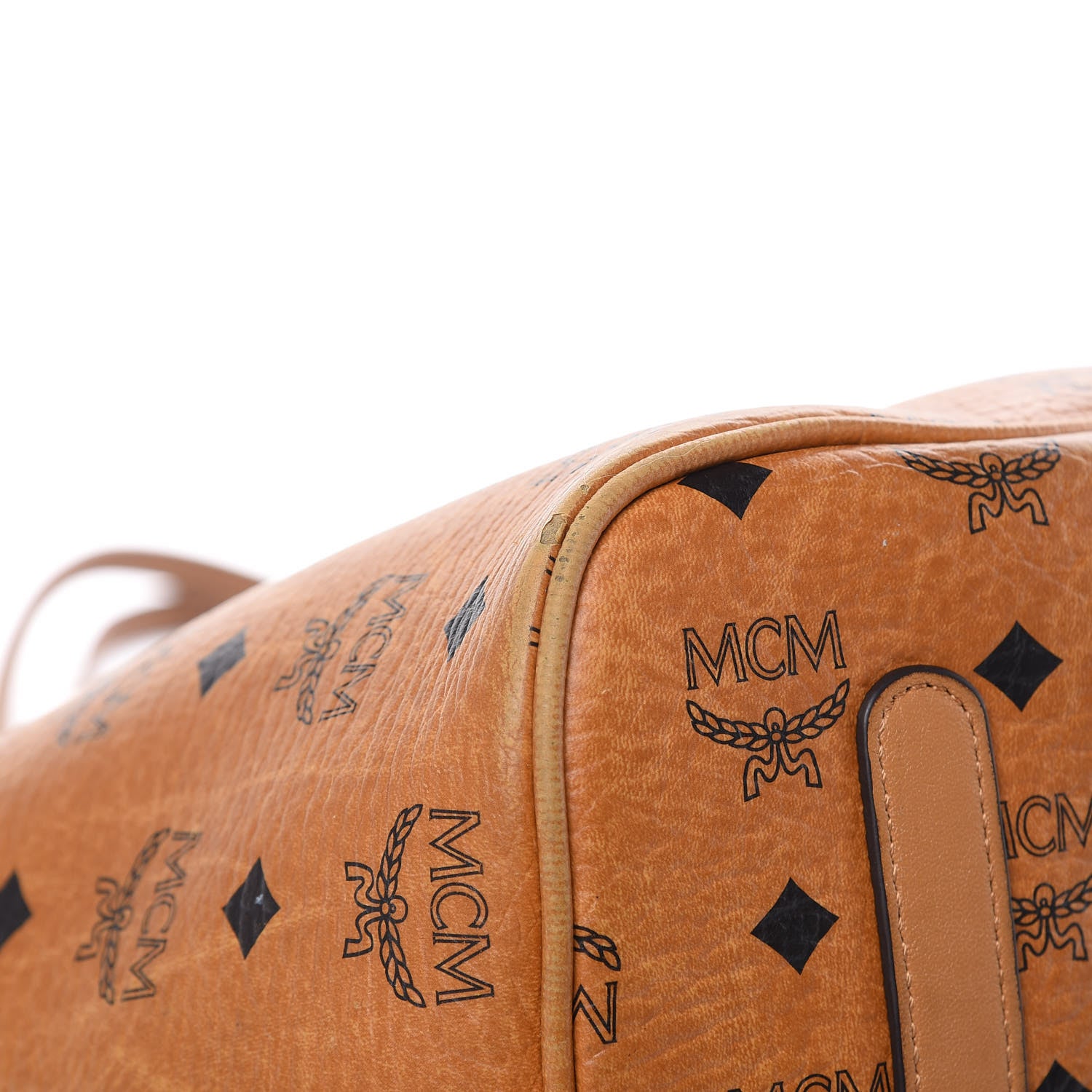 MCM Visetos Large Liz Reversible Shopper Tote Cognac 8 of 23