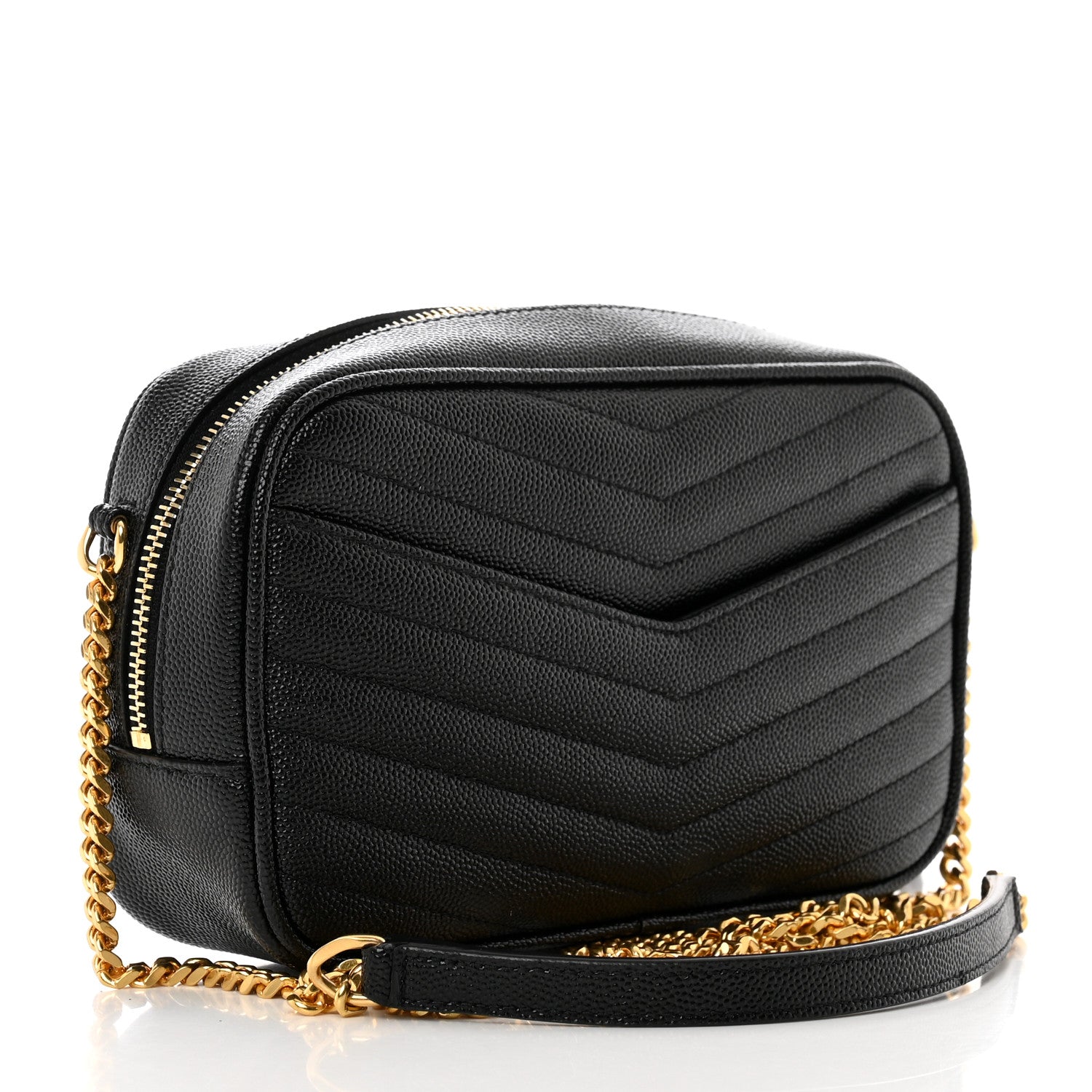 Saint Laurent Grain De Poudre Matelasse Monogram Mini Lou Camera Bag Black 3 of 9