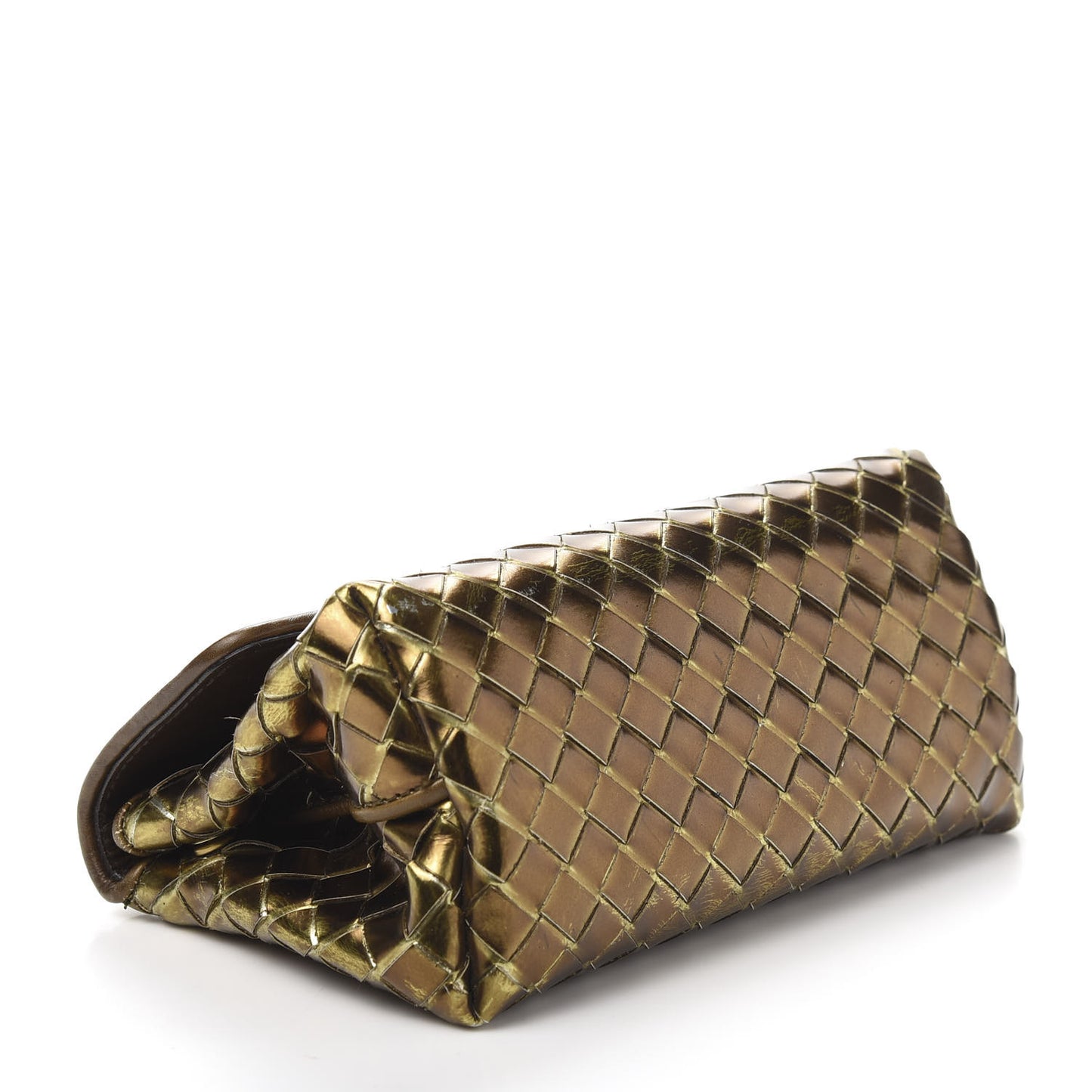 Metallic Nappa Intrecciato Cosmetic Case Dark Bronze