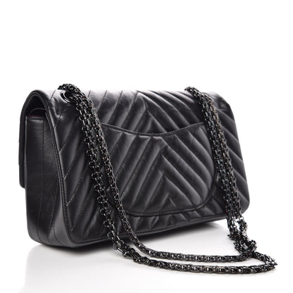 Chanel Aged Calfskin Chevron Quilted 2.55 Reissue 225 Flap So Black 3 of 8