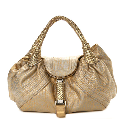 Fendi Nappa Nuvolata Bimetal Spy Oro Argento 1 of 10