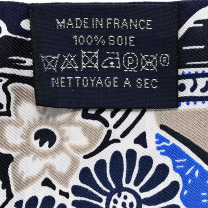 Hermes Silk Bingata Twilly Marine Tabac White 2 of 4