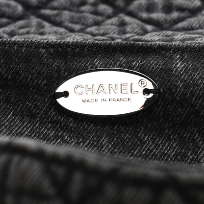 Chanel Denim Quilted Denimpression Flap Grey Black 5 of 9