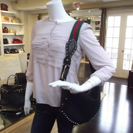 Gucci Monogram Borchie Monogram Studded Hobo 2 of 11