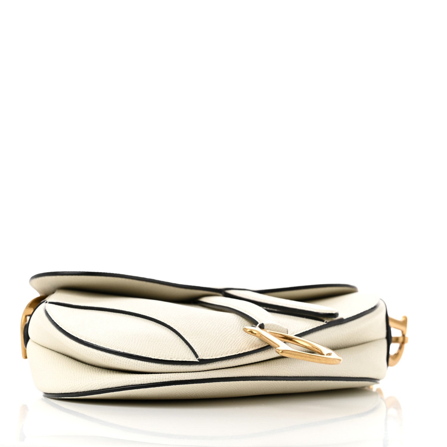Christian Dior Grained Calfskin Saddle Bag White 4 of 15