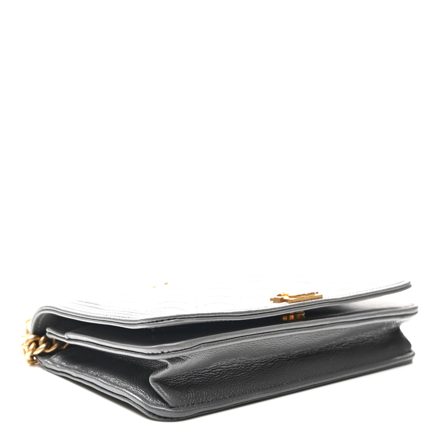 Chanel Caviar Quilted Boy Wallet On Chain WOC Grey 4 of 12