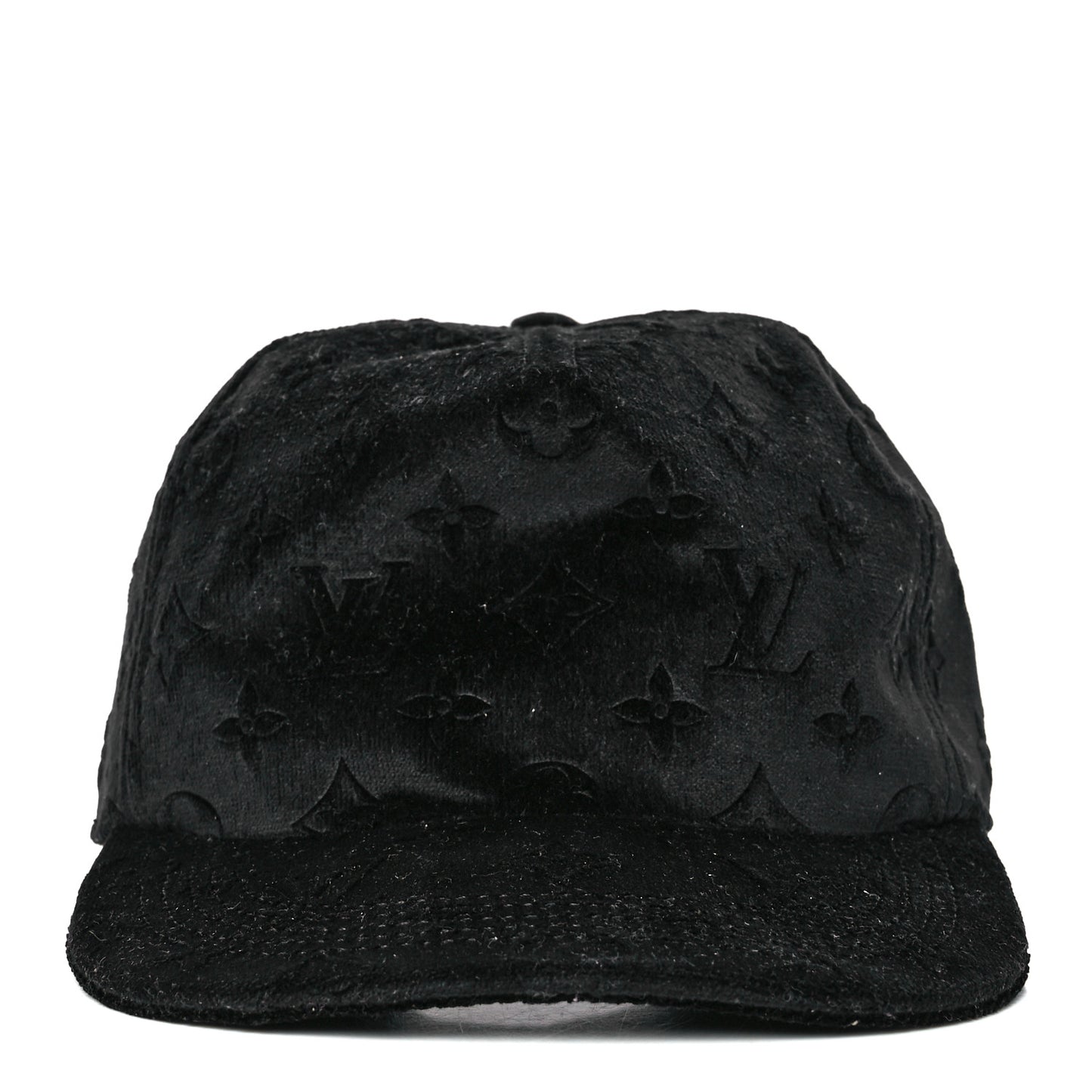 Jacquard Velvet Monogram Cap M Black
