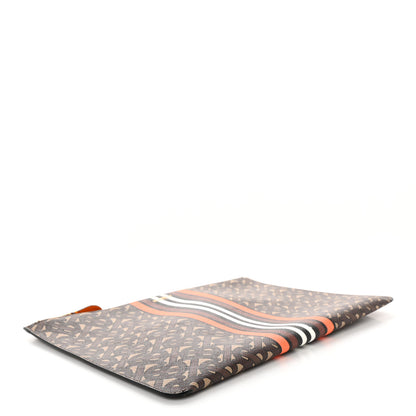 Burberry E-Canvas Monogram Stripe Zip Pouch Bridle Brown 4 of 7