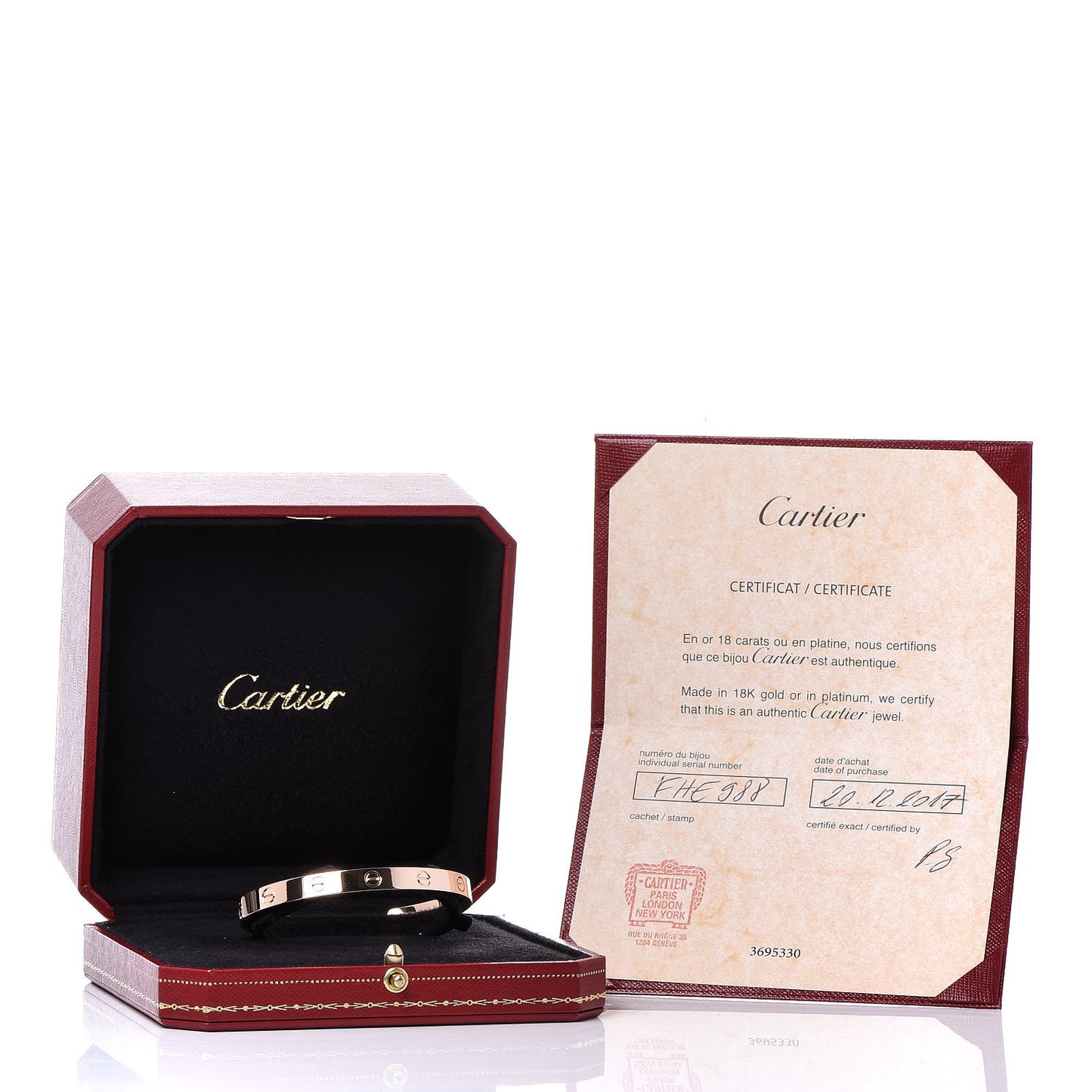 18K Pink Gold LOVE Cuff Bracelet 18