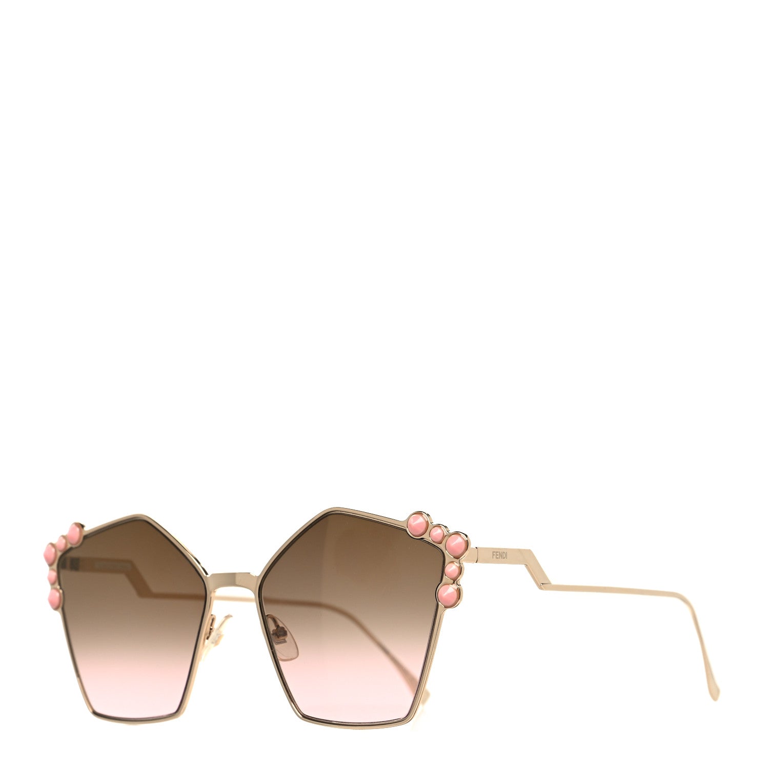 Fendi Geometric Dots Sunglasses FF 0261/S Gold 1 of 8