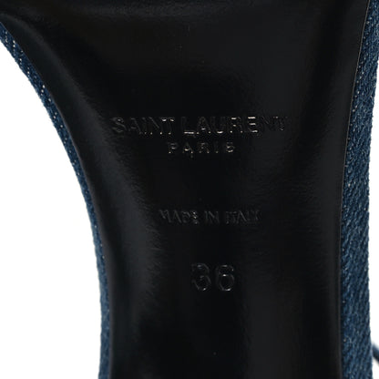 Saint Laurent Denim Bea 105 Ankle Strap Sandals 36 Blue Jeans 7 of 10