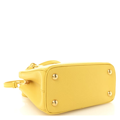 Prada Saffiano Lux Mini Galleria Double Zip Tote Soleil 7 of 27