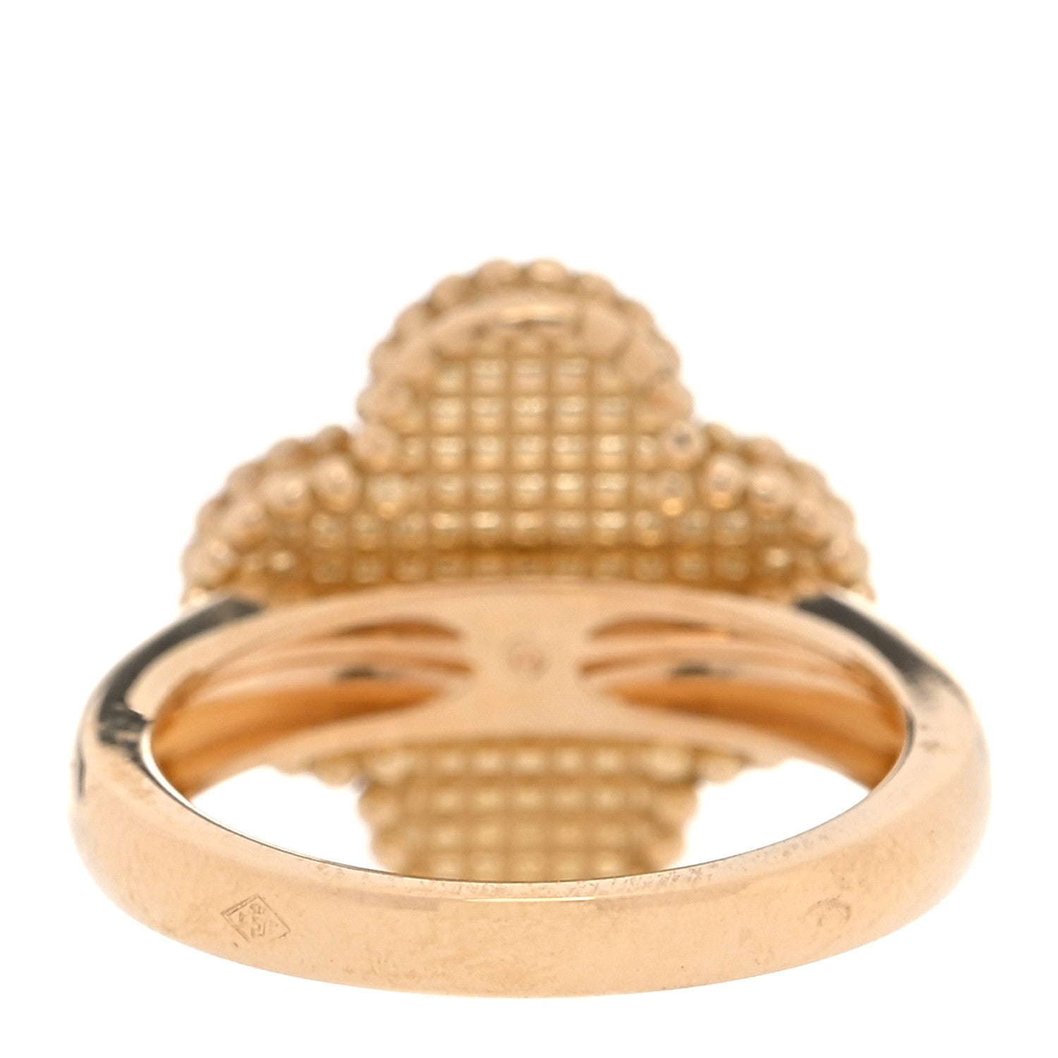 Van Cleef & Arpels 18K Yellow Gold Diamond Black Onyx Vintage Alhambra Ring 48 4.5 4 of 6
