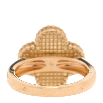 Van Cleef & Arpels 18K Yellow Gold Diamond Black Onyx Vintage Alhambra Ring 48 4.5 4 of 6
