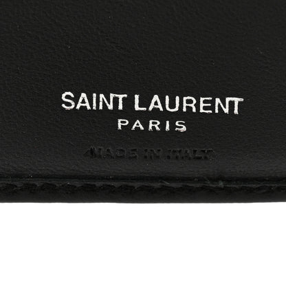Saint Laurent Lambskin Y Quilted Monogram Compact Loulou Wallet Black 6 of 8