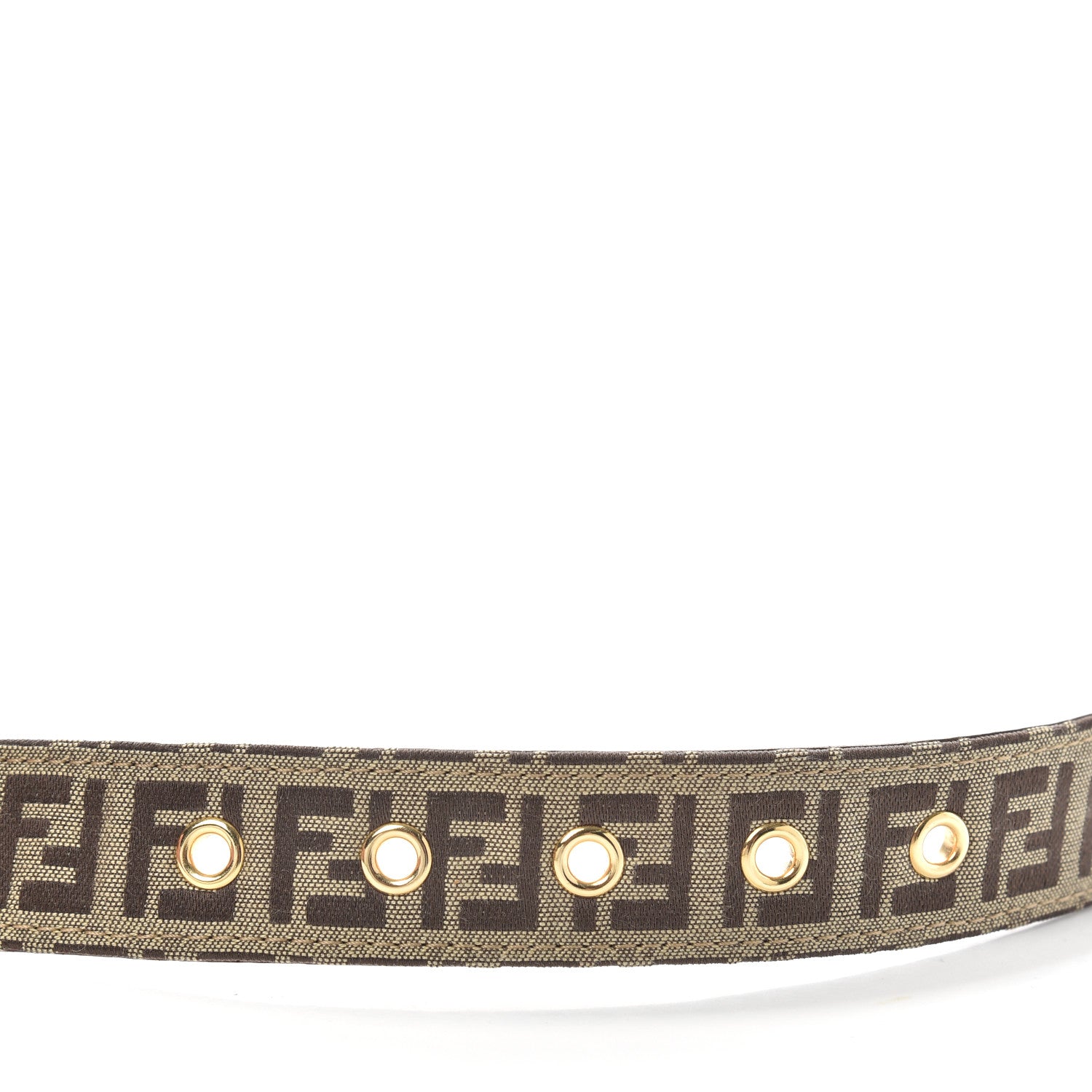 Fendi Fabric Calfskin FF Belt 80 32 Tobacco 5 of 6