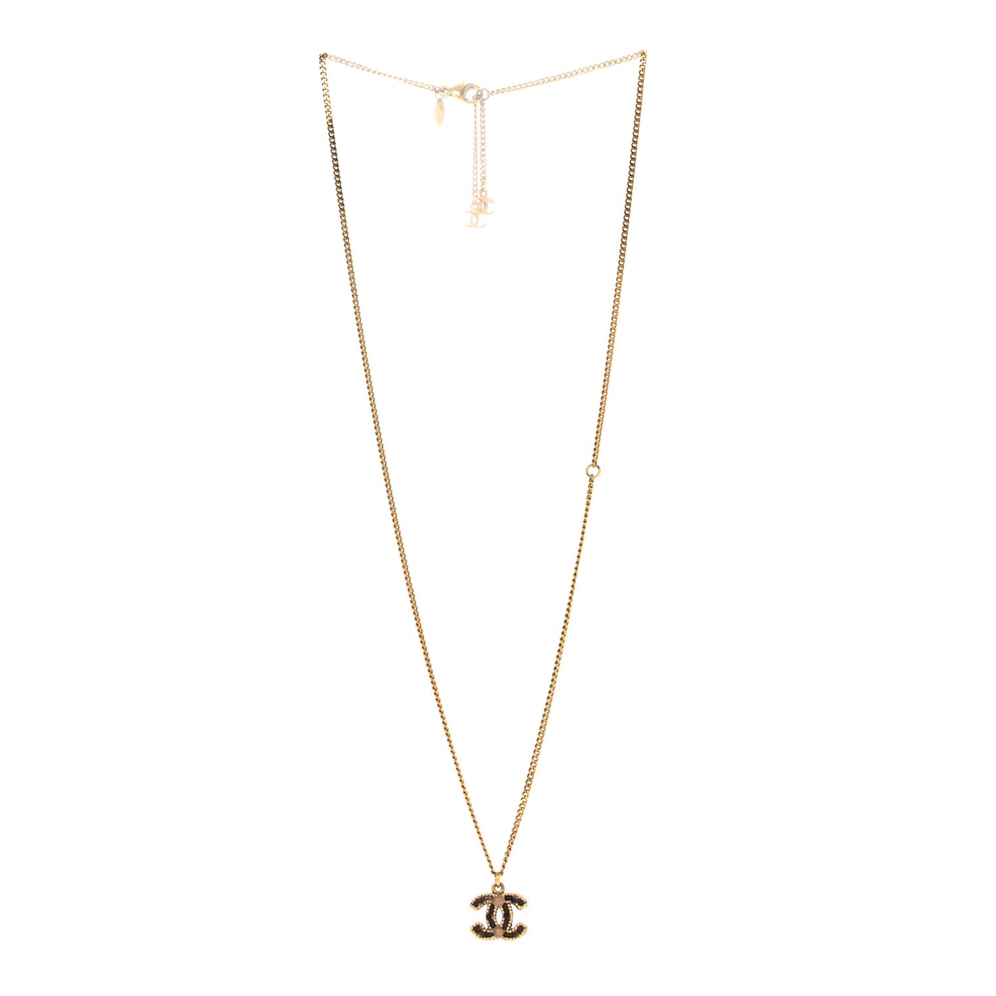 Resin CC Pendant Necklace Gold