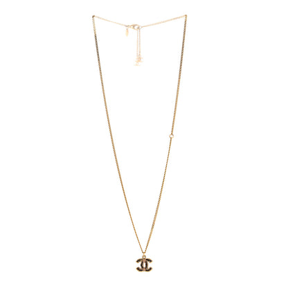 Chanel Resin CC Pendant Necklace Gold 3 of 4
