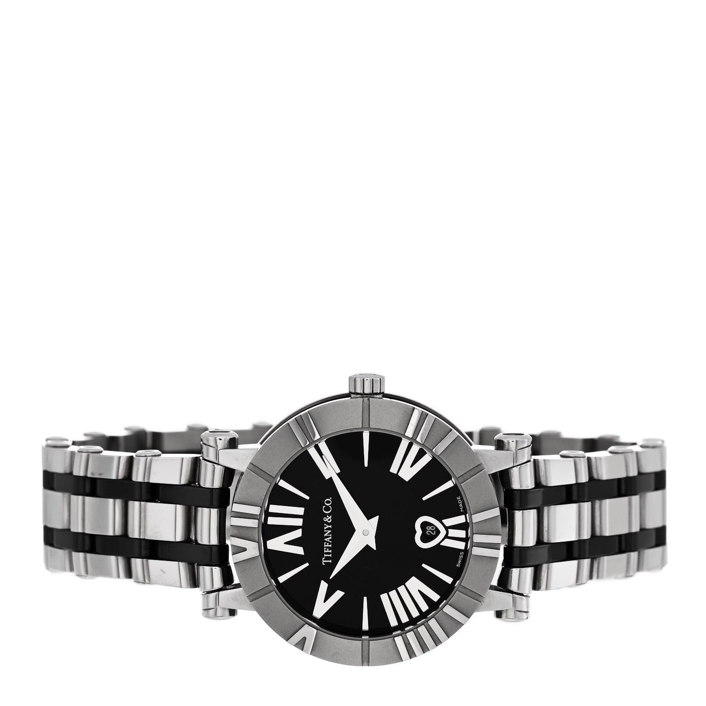 Stainless Steel Ceramic 30mm Atlas Quartz Watch Black