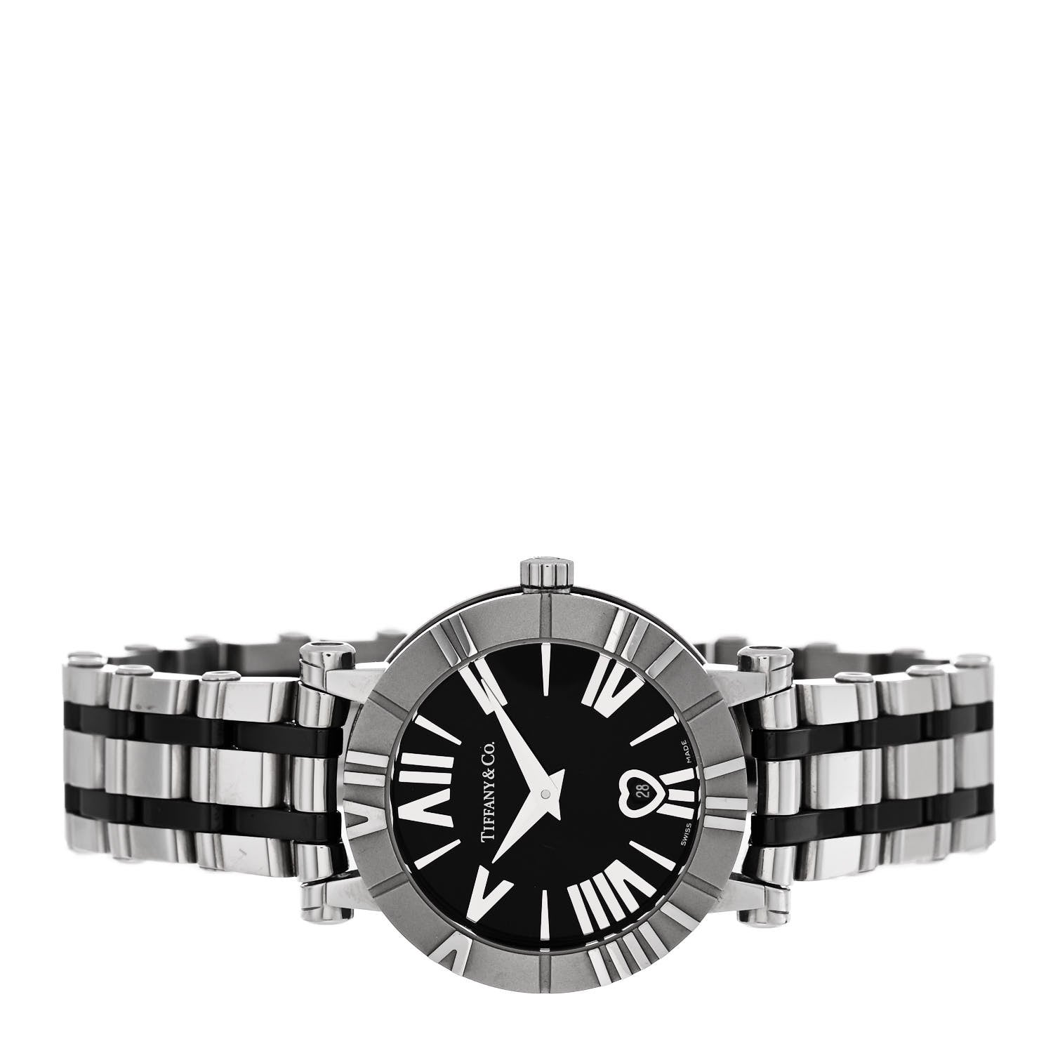 Tiffany Stainless Steel Ceramic 30mm Atlas Quartz Watch Black 2 of 5